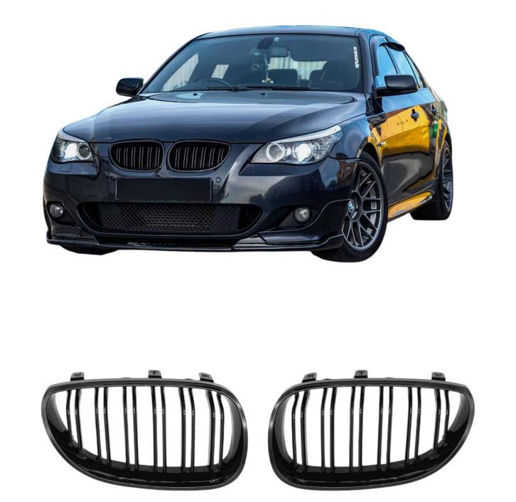 Grillen set | Nieren | BMW 5-series | E60 2003-2009 | Glanze, Auto-onderdelen, Carrosserie, Nieuw, BMW, Verzenden