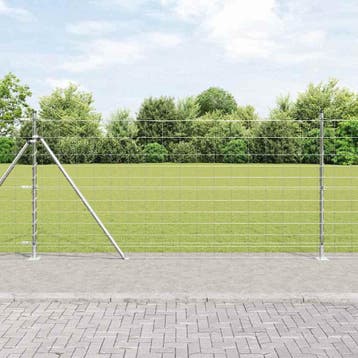 vidaXL Gelast Draadhek met Betonnen Basis 50 x 1,2 m, Verzenden