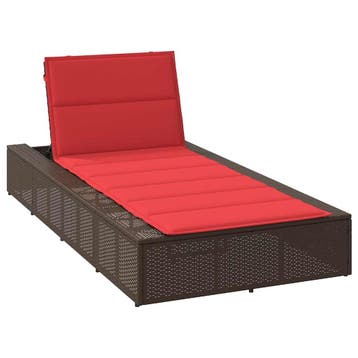 vidaXL Ligbed met zwevend kussen poly rattan bruin, Tuin en Terras, Verzenden, Nieuw
