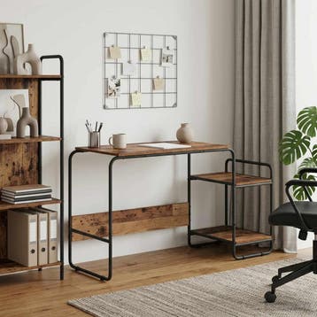 vidaXL Bureau met opslag Oud hout 131,5 x 50 x 75,5 cm, Huis en Inrichting, Bureaus, Verzenden, Nieuw