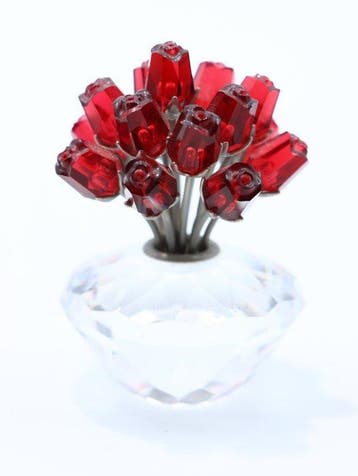 Figuur - Swarovski - Vaas met 15 Rode Rozen (Boxed +