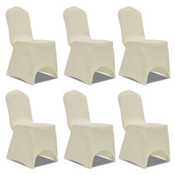 vidaXL Stoelhoes Stretch Crème (6 stuks), Jardin & Terrasse, Verzenden