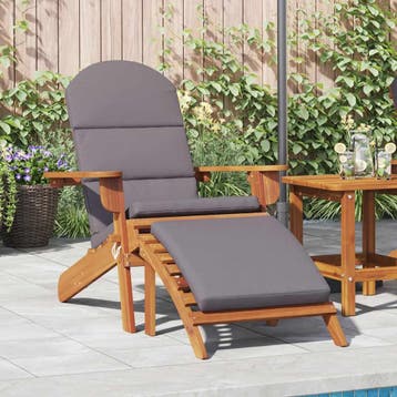 vidaXL Tuinstoel Adirondack met voetensteun massief, Verzenden, Nieuw