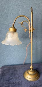 Bureaulamp - Brons, Messing, Glas