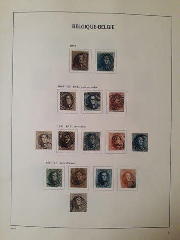 België 1849/1947 - Verzameling in DAVO-album, Gestempeld