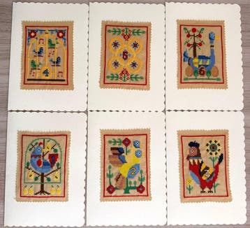 Complete Set of 12 Hand Stitched 12 Days of Christmas, Nieuw