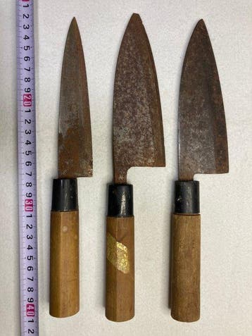 Keukenmes - Koolstofstaal, hout - Japan - kandidaat voor