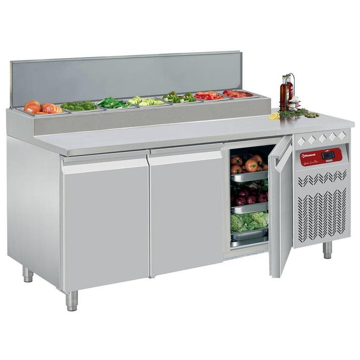 Koeltafel geventileerd, 3 deuren GN 1/1, 405 Lit.& gekoelde, Zakelijke goederen, Horeca | Keukenapparatuur, Koelen en Vriezen