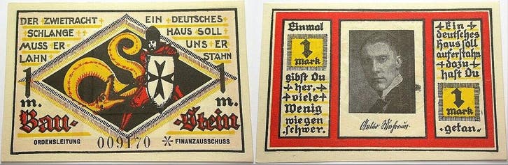 1 Mark ohne Jahr duitse Serienscheine Marienburg, 1918-1922, Postzegels en Munten, Munten | Nederland, Verzenden