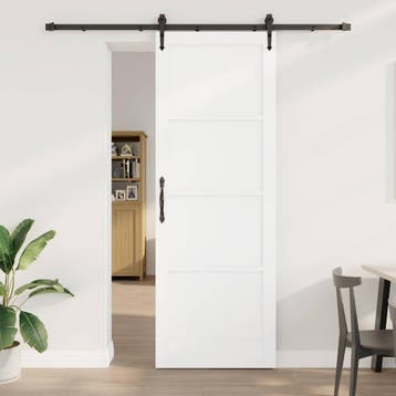 vidaXL Schuifdeur ORKDAL Wit 83 x 232 cm Massief grenenhout, Verzenden, Nieuw