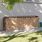 vidaXL Haardhoutopslag 300x45x100 cm gegalvaniseerd staal, Verzenden