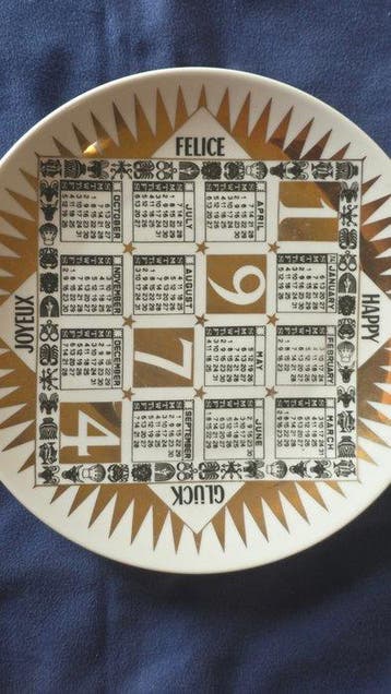 fornasetti - Schotel - Porselein - Bord serie Calendario