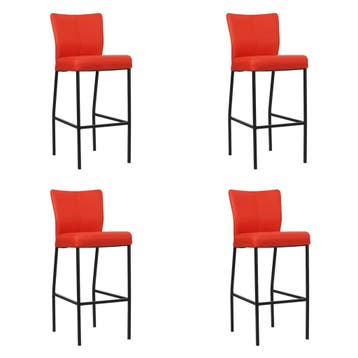 Set van 4 Leren barkrukken Revolt hoog - Toledo Ferrari, Nieuw, Leer, Ophalen of Verzenden, 90 cm of meer