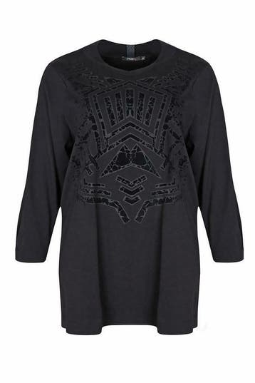 Tuniek Mat fashion velvet opdruk maat 44, Verzenden, Nieuw