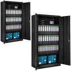 tectake Set van archiefkasten met 5 planken 180x90x40cm - zw, Huis en Inrichting, Verzenden, Nieuw