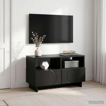 vidaXL Tv-meubel 60 x 34.5 x 40 cm Zwart Bewerkt hout, Maison & Meubles, Armoires | Mobilier de télévision, Verzenden