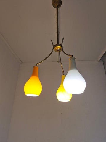 Plafondlamp - Glas, Messing