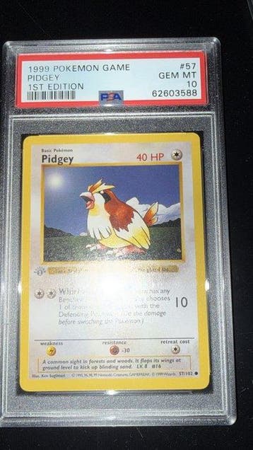 Pokémon - 1 Graded card - Pidgey 57 First edition - PSA 10 -