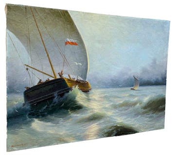 Youri Prikhodko 1952 - Voilier Polonais dans la Tempête
