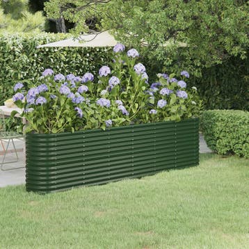 vidaXL Plantenbak 260x40x68 cm gegalvaniseerd staal groen, Tuin en Terras, Verzenden, Nieuw