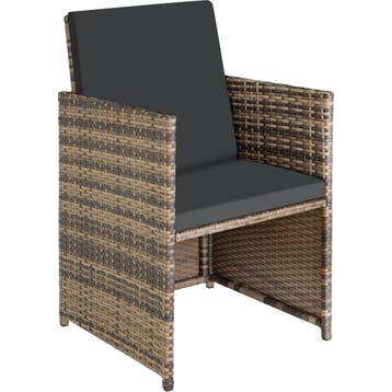 Wicker zitgroep Malaga 6+4+1 met beschermhoes - natuur, Tuin en Terras, Verzenden, Nieuw