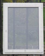 pvc raam , chassis 98 x 122 wit / antraciet   3 dubbel glas, 75 tot 150 cm, Kunststof, Raamkozijn, Nieuw