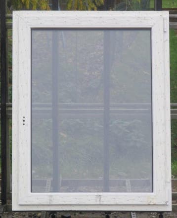 pvc raam , chassis 98 x 122 wit / antraciet   3 dubbel glas, Ophalen of Verzenden, Raamkozijn