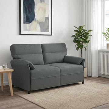 vidaXL 2-Zits Sofa 2-zits Donkergrijs 158 x 83 x 95 cm Stof, Verzenden, Nieuw