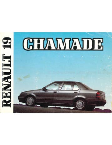 1989 RENAULT 19 CHAMADE INSTRUCTIEBOEKJE NEDERLANDS, Auto diversen