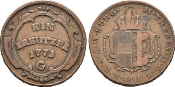 1 Kreuzer 1771 G Habsburg Maria Theresia 1740-1780, Verzenden, België