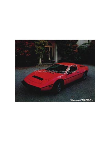 1978 MASERATI MERAK SS LEAFLET ENGELS (USA), Ophalen of Verzenden
