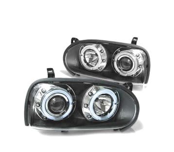 PHARES POUR VOLKSWAGEN VW GOLF 3 91-97 ANGEL EYES NOIR, Verzenden, Nieuw
