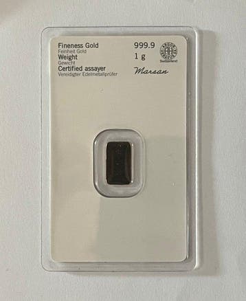 1 gram - Goud .999 - Heraeus, Germany - Verzegeld en met, Postzegels en Munten