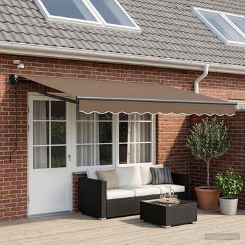 vidaXL Elektrisch Uitschuifbare Zonneluifel Taupe, Tuin en Terras, Zonneschermen, Verzenden, Nieuw