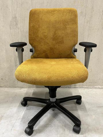 Refurbished Bureaustoel Geel Haworth Comforto 77 NPR 1813, Verzenden, Geel, Zo goed als nieuw, Bureaustoel