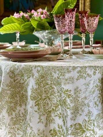 Tafelkleed voor grote tafels, toile de Jouy 2,70 x 1,80 -