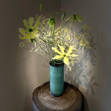 Vaas - Keramiek - Japan - Kristalgroen glazuur - Miyashita, Antiek en Kunst
