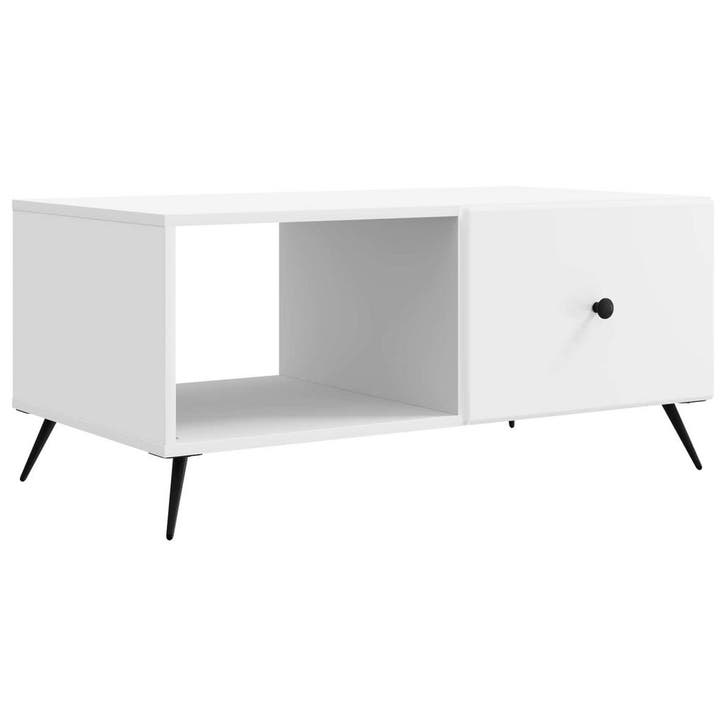vidaXL Salontafel Wit 90 x 50 x 40 cm Bewerkt hout, Huis en Inrichting, Tafels | Salontafels, Nieuw, Verzenden