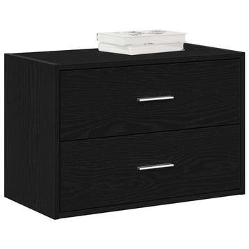 vidaXL Kast met 2 lades 60x31x40 cm bewerkt hout zwart, Huis en Inrichting, Verzenden, Nieuw
