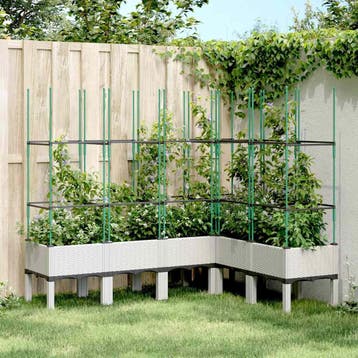 vidaXL Plantenbak met latwerk 160x120x142,5 cm polypropeen, Tuin en Terras, Verzenden, Nieuw