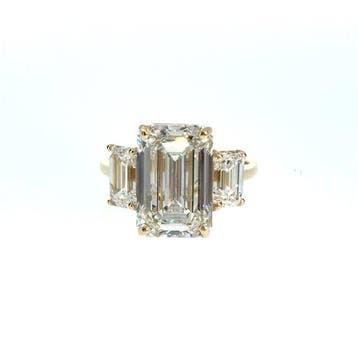 Ring - 14 karaat Geel goud - 9.08ct. tw. Diamant (Lab-grown)