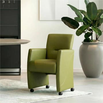 Leren eetkamerstoel Pleasure - Toledo Apple Green (groen) -, Huis en Inrichting, Eigentijds, Modern, Overige kleuren, Nieuw, Leer