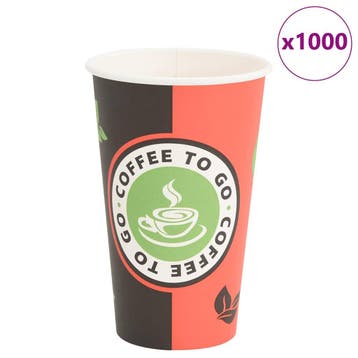vidaXL Papieren koffiekopjes 1000 st 16oz 400 ml rood en, Zakelijke goederen, Horeca | Overige, Verzenden