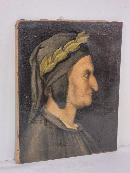Italiaanse school (XIX) - Ritratto di Dante Alighieri, Antiquités & Art, Art | Peinture | Classique