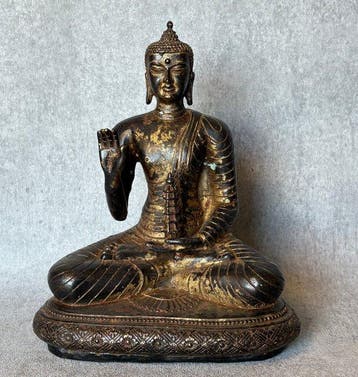Boeddha met Pagode / Stupa - Bronze - Asie (Sans prix de, Antiquités & Art