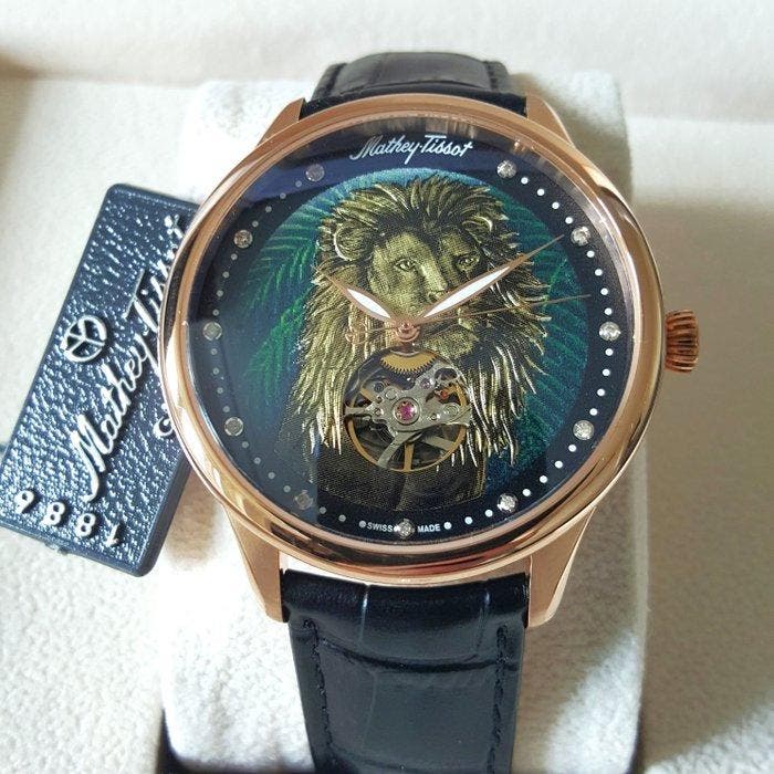 Mathey-Tissot - LION - 11 Diamonds - Catena Calibre Rare, Handtassen en Accessoires, Horloges | Heren