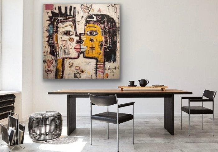 Eric Brumette - KISS ME LIKE BASQUIAT 20 - Toile L, Antiek en Kunst, Kunst | Designobjecten