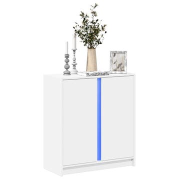 vidaXL Dressoir met LED 77x34x85 cm bewerkt hout wit, Verzenden, Nieuw