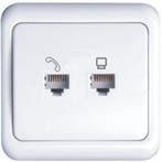 UTP RJ45 Stopcontact Wandcontactdoos 1-voudig met LED toebeh, Verzenden, Nieuw