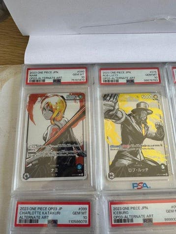 Bandai - 8 Graded card - One Piece - SET COMPLETO LEADER, Nieuw